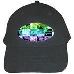 Rainbow Checker Skull Splatter Black Cap