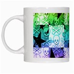 Rainbow Checker Skull Splatter White Mug