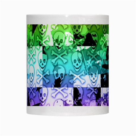 Rainbow Checker Skull Splatter White Mug from ArtsNow.com Center