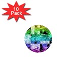 Rainbow Checker Skull Splatter 1  Mini Magnet (10 pack) 