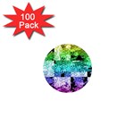 Rainbow Checker Skull Splatter 1  Mini Magnet (100 pack) 