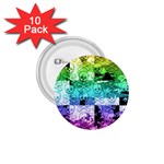 Rainbow Checker Skull Splatter 1.75  Button (10 pack) 