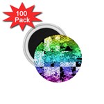 Rainbow Checker Skull Splatter 1.75  Magnet (100 pack) 