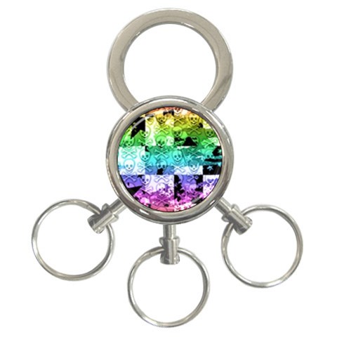 Rainbow Checker Skull Splatter 3 Front
