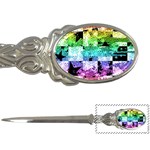 Rainbow Checker Skull Splatter Letter Opener