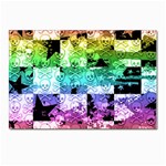 Rainbow Checker Skull Splatter Postcard 4 x 6  (Pkg of 10)