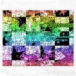 Rainbow Checker Skull Splatter Jigsaw Puzzle (Rectangular)