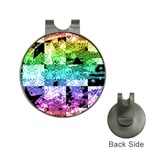 Rainbow Checker Skull Splatter Golf Ball Marker Hat Clip