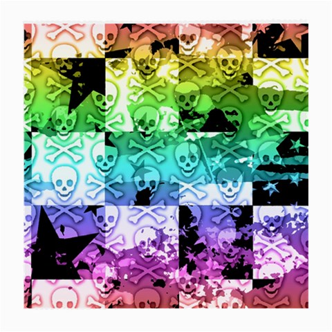 Rainbow Checker Skull Splatter Glasses Cloth (Medium) from ArtsNow.com Front