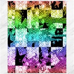 Rainbow Checker Skull Splatter Canvas 11  x 14 