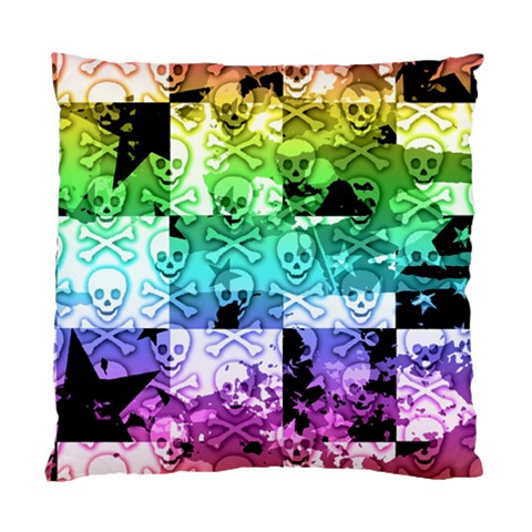 Rainbow Checker Skull Splatter Cushion Case (One Side) from ArtsNow.com Front
