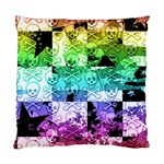 Rainbow Checker Skull Splatter Cushion Case (Two Sides)