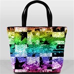 Rainbow Checker Skull Splatter Bucket Bag