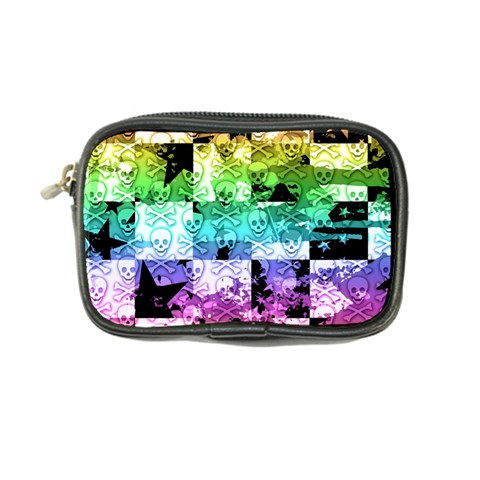 Rainbow Checker Skull Splatter Coin Purse from ArtsNow.com Front