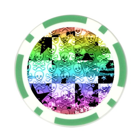 Rainbow Checker Skull Splatter Poker Chip Card Guard (10 pack) from ArtsNow.com Front