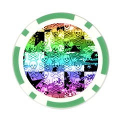 Rainbow Checker Skull Splatter Poker Chip Card Guard (10 pack) from ArtsNow.com Front