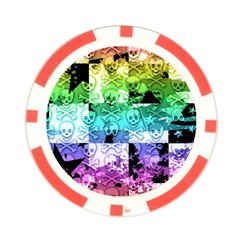 Rainbow Checker Skull Splatter Poker Chip Card Guard (10 pack) from ArtsNow.com Back