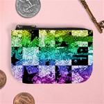 Rainbow Checker Skull Splatter Mini Coin Purse