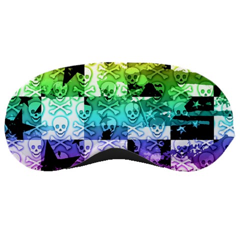 Rainbow Checker Skull Splatter Sleeping Mask from ArtsNow.com Front