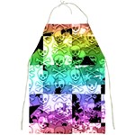 Rainbow Checker Skull Splatter Full Print Apron