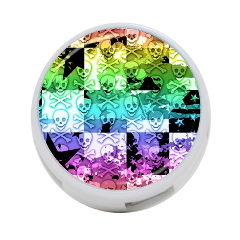 Rainbow Checker Skull Splatter 4 Front