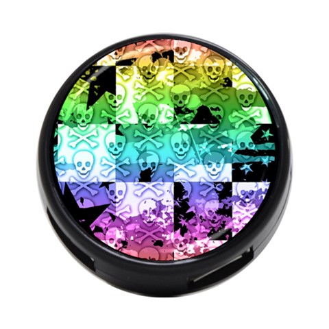 Rainbow Checker Skull Splatter 4 Front