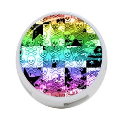 Rainbow Checker Skull Splatter 4 Back