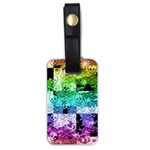 Rainbow Checker Skull Splatter Luggage Tag (one side)