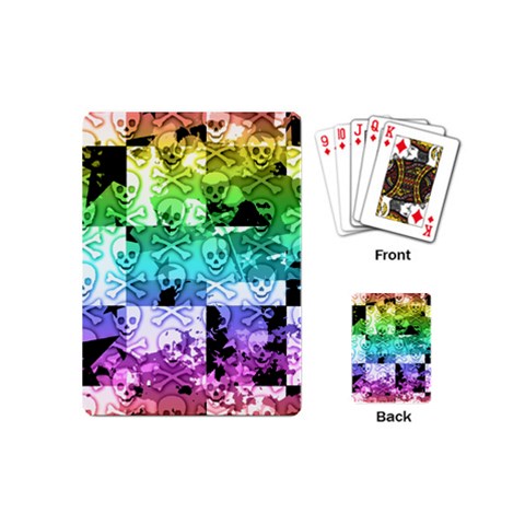 Rainbow Checker Skull Splatter Playing Cards (Mini) from ArtsNow.com Back