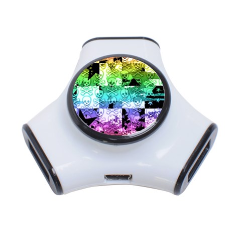Rainbow Checker Skull Splatter 3 Front