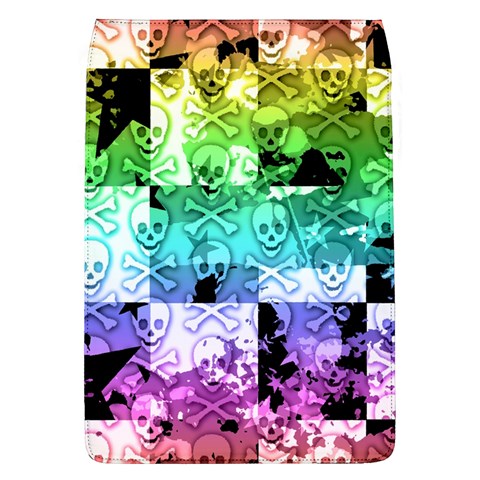 Rainbow Checker Skull Splatter Removable Flap Cover (Large) from ArtsNow.com Front