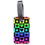 Rainbow Hearts & Stars Luggage Tag (two sides)