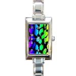 Rainbow Leopard Rectangular Italian Charm Watch