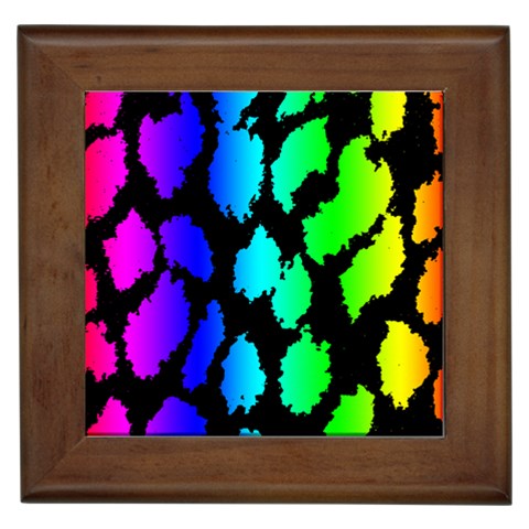 Rainbow Leopard Framed Tile from ArtsNow.com Front