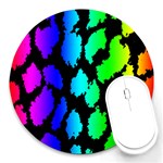 Rainbow Leopard Round Mousepad