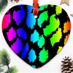 Rainbow Leopard Ornament (Heart)