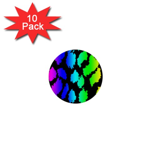 Rainbow Leopard 1  Mini Button (10 pack)  from ArtsNow.com Front