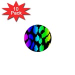 Rainbow Leopard 1  Mini Button (10 pack) 