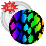 Rainbow Leopard 3  Button (10 pack)