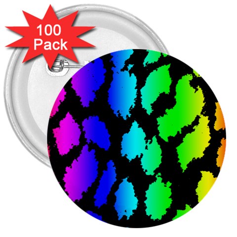 Rainbow Leopard 3  Button (100 pack) from ArtsNow.com Front