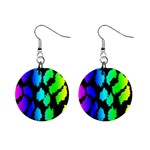 Rainbow Leopard 1  Button Earrings