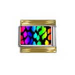 Rainbow Leopard Gold Trim Italian Charm (9mm)