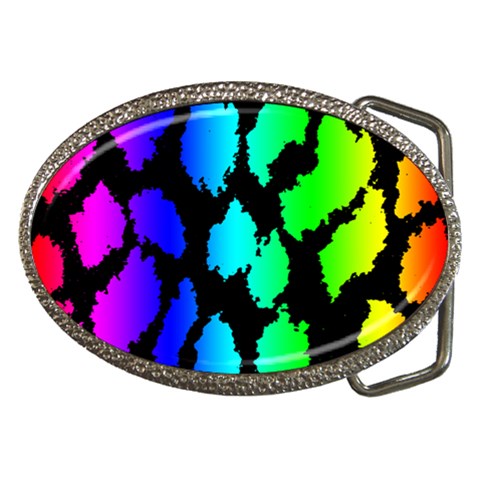 Rainbow Leopard Belt Buckle from ArtsNow.com Front