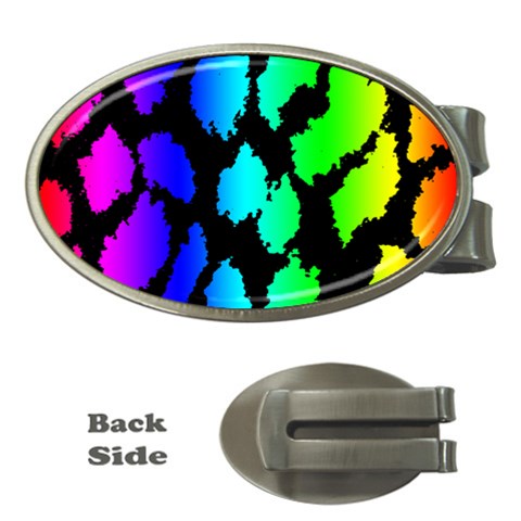Rainbow Leopard Money Clip (Oval) from ArtsNow.com Front