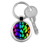 Rainbow Leopard Key Chain (Round)