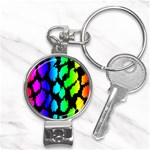Rainbow Leopard Nail Clippers Key Chain