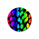 Rainbow Leopard Rubber Coaster (Round)