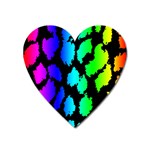 Rainbow Leopard Magnet (Heart)