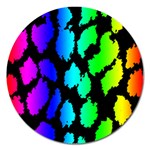 Rainbow Leopard Magnet 5  (Round)