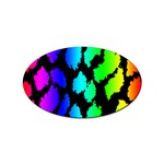 Rainbow Leopard Sticker Oval (100 pack)